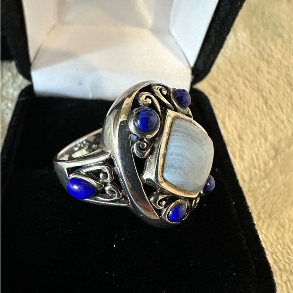 Jay King Lapis and Blue Lace Ring Size 8 - Picture 6 of 8